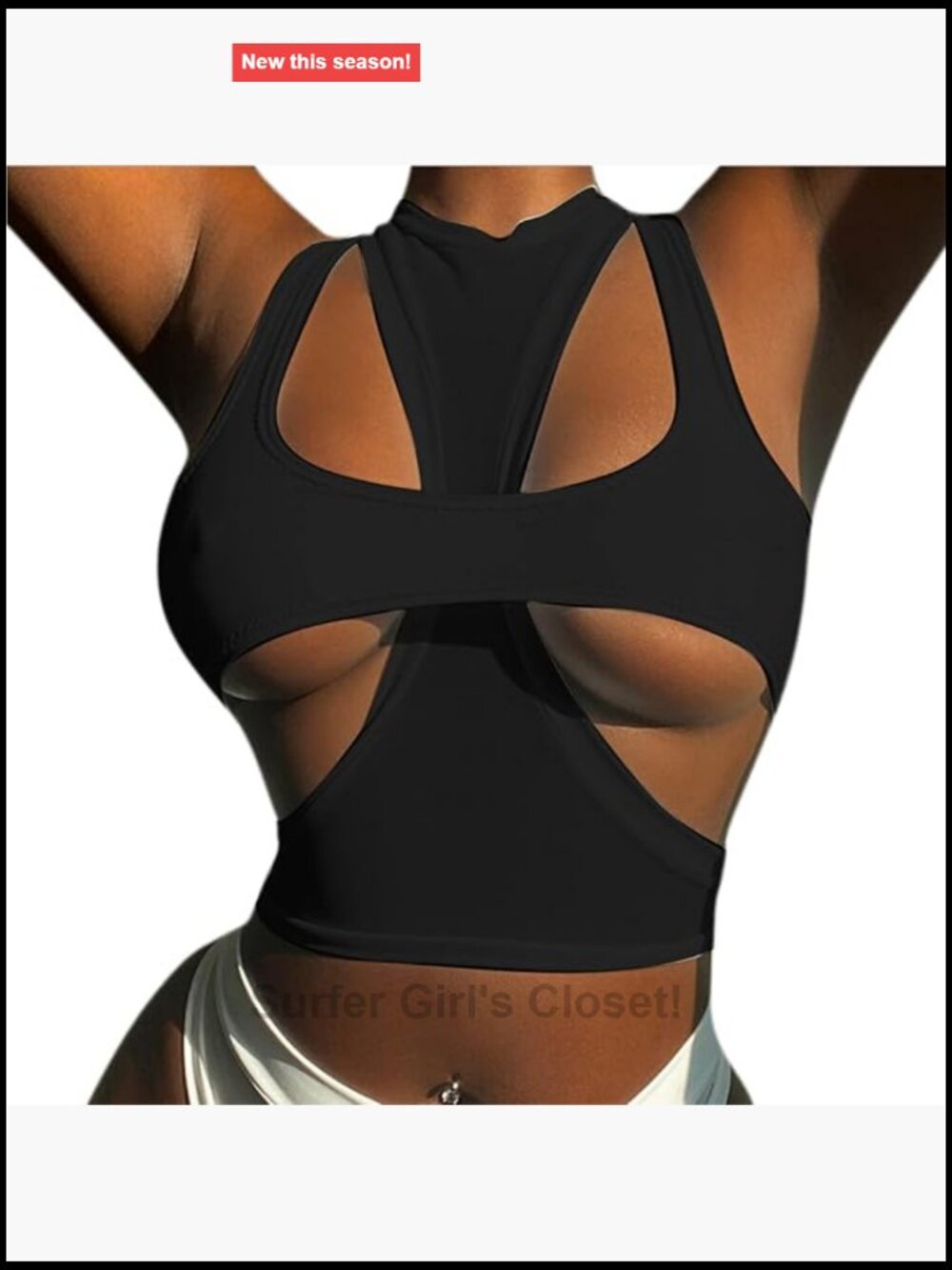 Women's Seamless Racerback Crop Top 2 Piece Athletic Tank Cami Streetwear